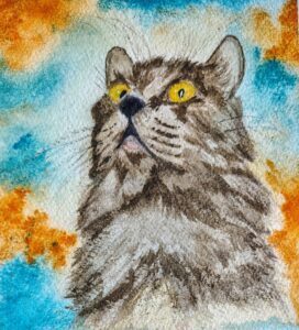 Gato en acuarela
