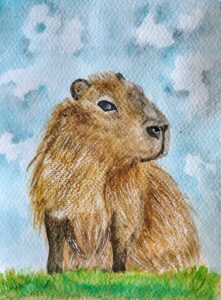Capibara en acuarela